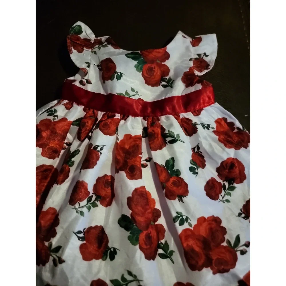 Dressed up by Gymboree Christmas holiday rose dress size 0 3‎ months